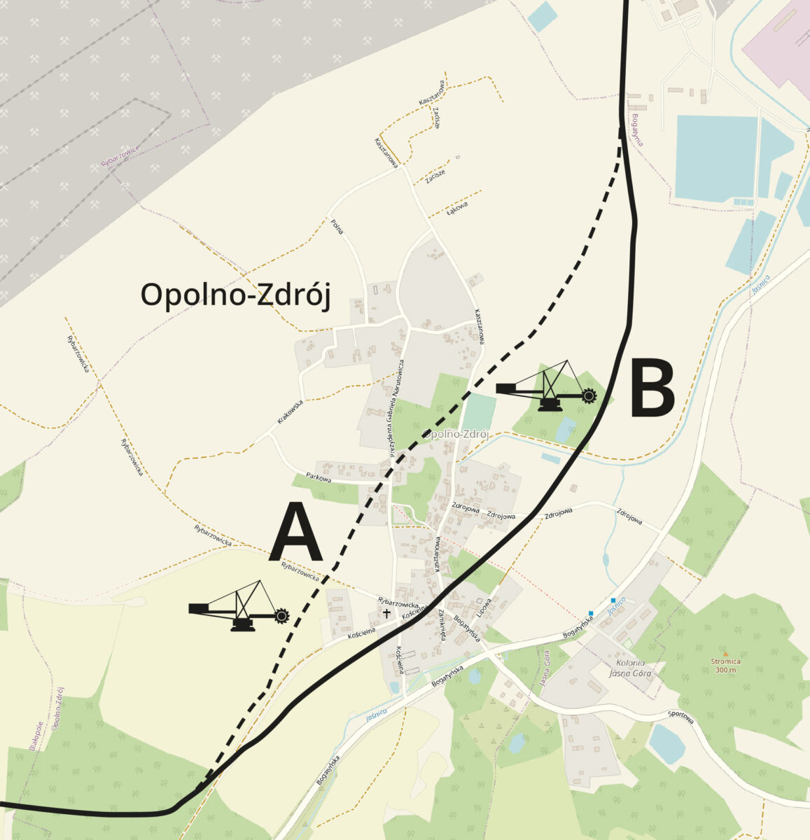 mapa Opolno-Zdrój 2023